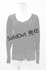 axes femme / スクエアボタンカーディガン M ブラック H-25-04-14-061-AX-TO-NS-ZH