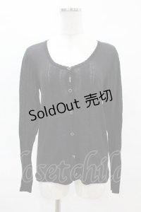 axes femme / スクエアボタンカーディガン M ブラック H-25-04-14-061-AX-TO-NS-ZH