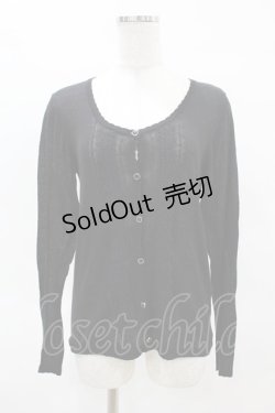 画像1: axes femme / スクエアボタンカーディガン M ブラック H-25-04-14-061-AX-TO-NS-ZH