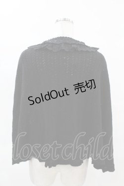 画像2: Amavel / ロマンティックレースすかし編みニットケープ Free ブラック H-25-04-14-062-CA-TO-NS-ZH