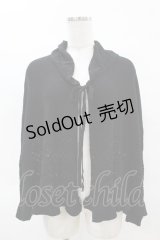 axes femme / 透かし編みポンチョ M ブラック H-25-04-14-063-AX-TO-NS-ZH