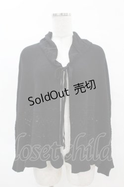 画像1: axes femme / 透かし編みポンチョ M ブラック H-25-04-14-063-AX-TO-NS-ZH