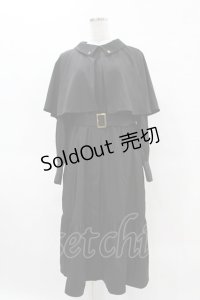 axes femme / ケープ付インバネス風コート M ブラック H-25-04-14-064-AX-CO-NS-ZH