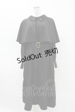 画像1: axes femme / ケープ付インバネス風コート M ブラック H-25-04-14-064-AX-CO-NS-ZH