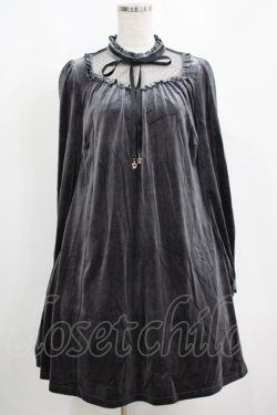 画像1: Amavel / ドットチュール切替ベロアワンピース Free グレー H-25-04-14-1028-CA-OP-NS-ZH