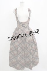 Moluo Shuangzi（海外ロリータブランド） / チェックジャンパースカート M ブラウン H-25-04-14-1005-GO-OP-NS-ZH