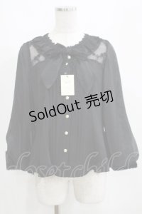 Parity Night（海外ロリータブランド） / レース切替リボンブラウス L ブラック H-25-04-14-1061-GO-BL-NS-ZH