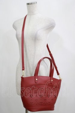 画像1: m petit by misako / AMハナパンチング2WAYバッグ  レッド H-25-04-14-1070-LO-BG-NS-ZH
