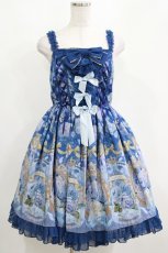 画像1: Angelic Pretty / Rose Museum SpecialジャンパースカートSET Free ブルー H-25-04-14-1008-AP-OP-NS-ZH (1)