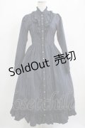 Dear Celine / ストライプスタンドカラーワンピース M ネイビー H-25-04-14-1011-LO-OP-NS-ZH