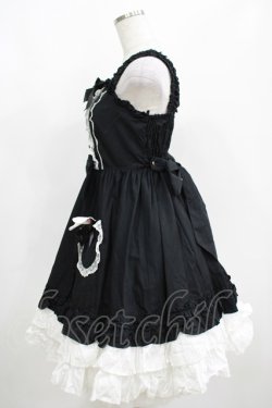 画像2: Angelic Pretty / Lovely BunnyジャンパースカートSET Free ブラック H-25-04-14-1002-AP-OP-NS-ZH