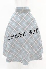 an another angelus / ダブルベルト付きチェックフレアースカート Free BLUE GREEN H-25-04-14-015-CA-SK-NS-ZH