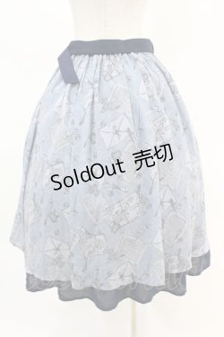 画像2: axes femme POETIQUE / プリュムプリントベルト付スカート M ブルーグレー H-25-04-14-018-AX-SK-NS-ZH