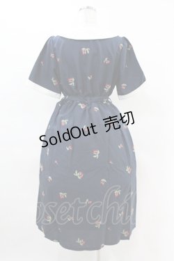 画像2: axes femme / さくらんぼ刺繍ワンピース M ネイビー H-25-04-14-002-AX-OP-NS-ZH