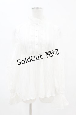 画像1: Ying Luo Fu（海外ロリータブランド） / チュール使いブラウス XL オフ H-25-04-14-027-0-BL-NS-ZH