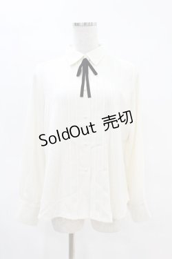画像1: an another angelus / ベロアタイ付きピンタックシャツ Free OFF×BK H-25-04-14-033-CA-BL-NS-ZH