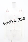 axes femme POETIQUE / チェリー刺繍ニットカーディガン M オフ H-25-04-14-037-AX-TO-NS-ZH