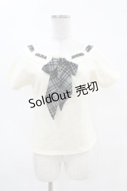 画像1: an another angelus / チェックスカーフ付きカットトップス Free IVORY H-25-04-14-042-CA-TO-NS-ZH
