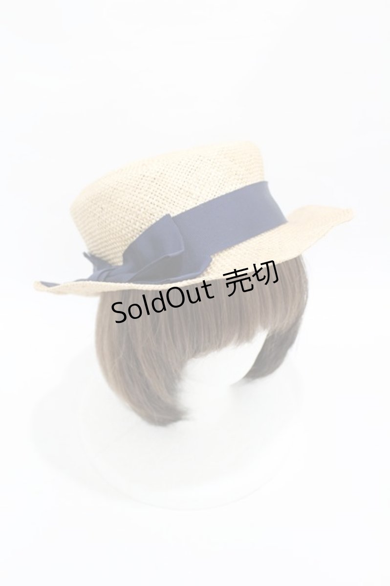 画像1: 【SALE】Jane Marple / ストローハット  ブラウン×ネイビーリボン H-25-04-15-004-JM-AC-KB-ZTK025 (1)