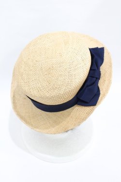 画像2: Jane Marple / ストローハット  ブラウン×ネイビーリボン H-25-04-15-004-JM-AC-KB-ZH