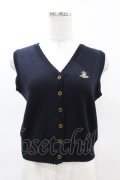 Jane Marple / ロゴ刺繍ベスト M ネイビー H-25-04-15-038-JM-TO-KB-ZH