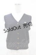 Jane Marple / ロゴ刺繍ベスト M ネイビー H-25-04-15-038-JM-TO-KB-ZH
