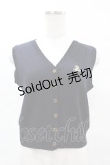 Jane Marple / ロゴ刺繍ベスト M ネイビー H-25-04-15-038-JM-TO-KB-ZH
