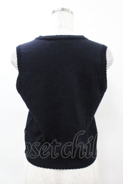 画像2: Jane Marple / ロゴ刺繍ベスト M ネイビー H-25-04-15-038-JM-TO-KB-ZH