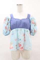 MILK / ジュエルShellトップス  アクアシェル×ブルーデニム H-25-04-15-039-ML-TO-KB-ZH
