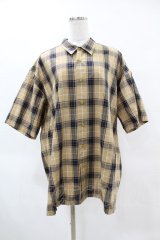 MILKBOY / CHECKEREDシャツ  ベージュ×ネイビー H-25-04-15-047-MB-BL-KB-ZH