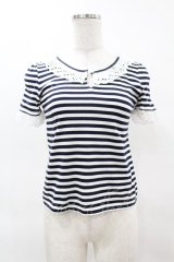 MILK / シトロンTee  ネイビー×ホワイトボーダー H-25-04-15-048-ML-TO-KB-ZH