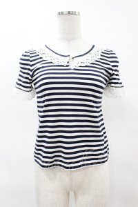 MILK / シトロンTee  ネイビー×ホワイトボーダー H-25-04-15-048-ML-TO-KB-ZH