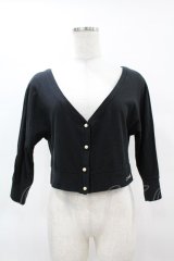 MILK / パールボタンショートカーディガン  ブラック H-25-04-15-055-ML-TO-KB-ZH