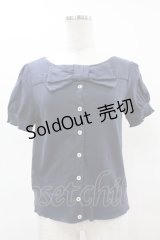 Jane Marple / ソフト天竺のリボンモチーフカーディガン M ネイビー H-25-04-15-056-JM-TO-KB-ZH
