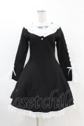 mellfy memory / Precious memories flare ニットワンピース M BLACK H-25-04-15-1034-0-OP-NS-ZH