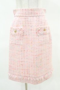 PINKHOUSE CHELSEA / ツイードタイトスカート FREE ピンク H-25-04-15-1044-0-SK-NS-ZH