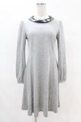 Franche Lippee / チェック襟カットソーワンピース FREE グレー H-25-04-15-1046-LO-OP-NS-ZH