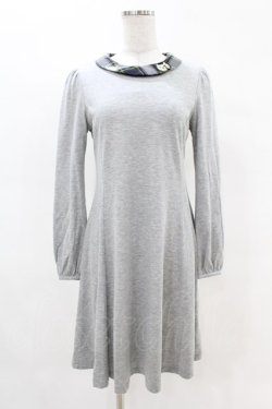 画像1: Franche Lippee / チェック襟カットソーワンピース FREE グレー H-25-04-15-1046-LO-OP-NS-ZH