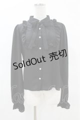 Ank Rouge / フリルヨークブラウス M ブラック H-25-04-15-1049-CA-BL-NS-ZH
