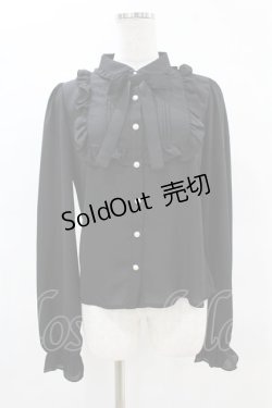 画像1: Ank Rouge / フリルヨークブラウス M ブラック H-25-04-15-1049-CA-BL-NS-ZH