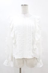 mellfy memory / Love classy Ribbonブラウス M WHITE H-25-04-15-1052-0-BL-NS-ZH