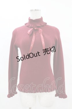 画像1: m petit by misako / サンリオキャラクターズコラボ ハローキティ ニットプルオーバー S ワイン H-25-04-15-1060-LO-TO-NS-ZH