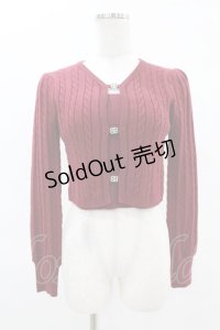 evelyn / ニットカーディガン F ワイン H-25-04-15-1061-LO-TO-NS-ZH