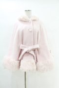 mellfy memory / Milky Sugar ribbon poncho コート M PINK H-25-04-15-1014-0-CO-NS-C042