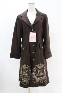 metamorphose / クラウンエンブレム刺繍入りコート サイズ1 ブラウン H-25-04-15-1016-ME-CO-NS-ZT-C063