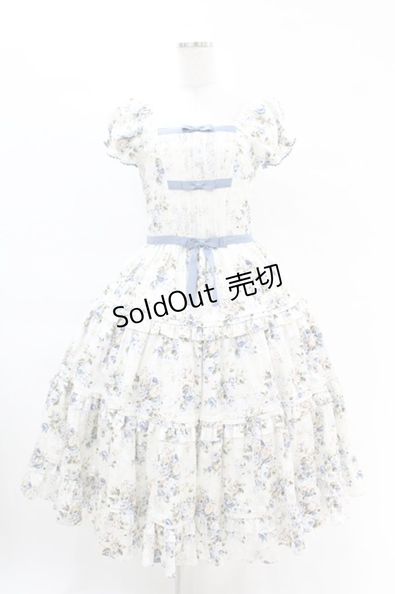 画像1: Victorian maiden / ロココブーケリボンティアードロングドレス FREE ブルー H-25-04-15-1018-CL-OP-NS-ZH (1)