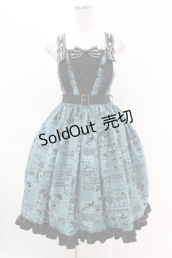 画像1: metamorphose / いたずら黒猫Wanted! サスペンダージャンパースカート サイズ1 ブルーグリーン(Blue Green) H-25-04-15-1021-ME-OP-NS-ZH