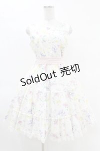 mellfy memory / Charm me floralワンピース M WHITE H-25-04-15-1024-0-OP-NS-ZH