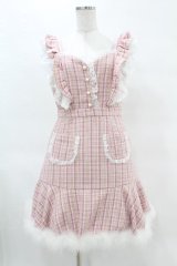 mellfy memory / Berry milk tweedワンピース M PINK H-25-04-15-1025-0-OP-NS-ZH