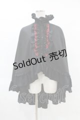 MARBLE / ヴァンパイアタイ付き立ち襟フリルマント  黒×赤 H-25-04-15-015-GO-JA-KB-ZH